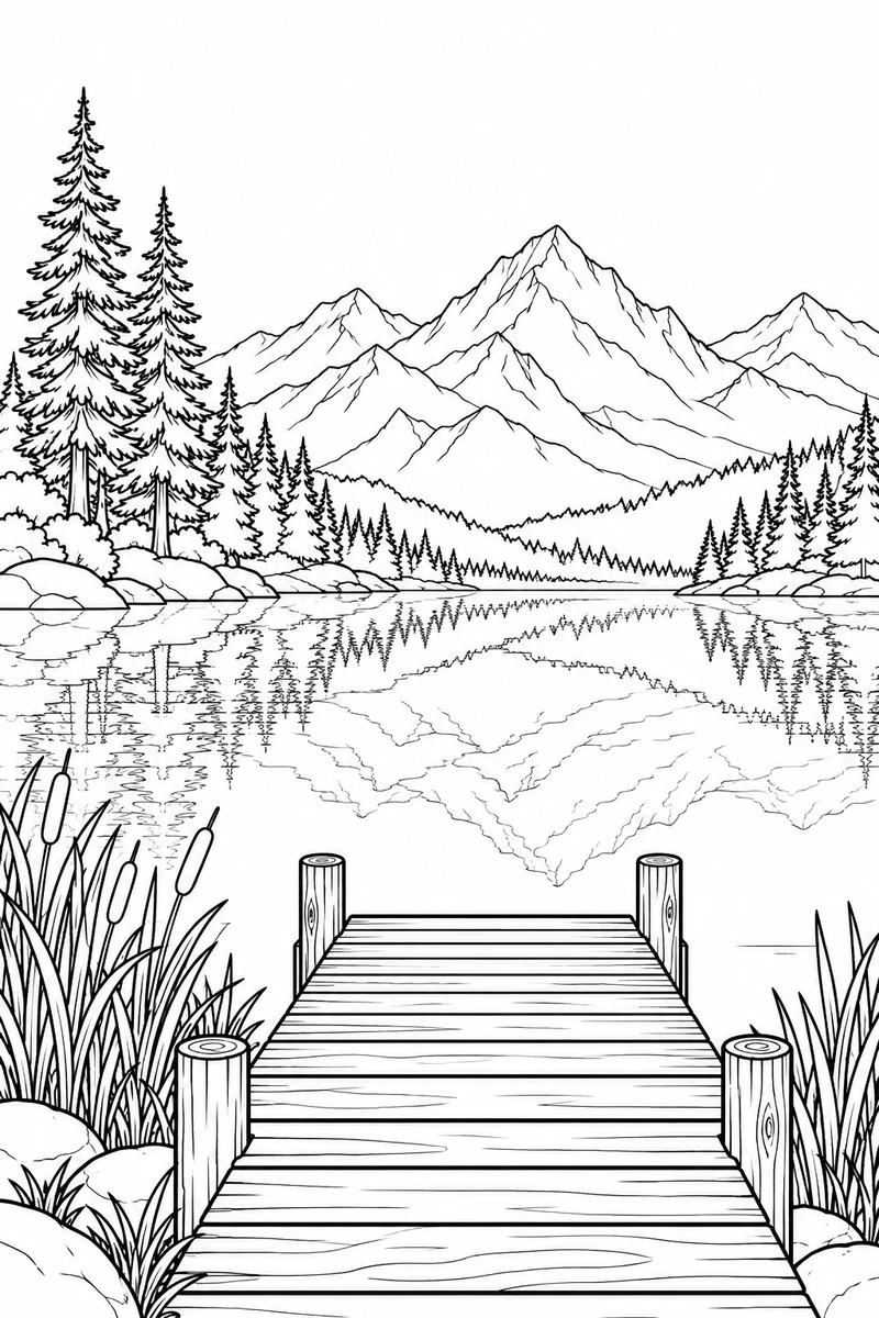 Quiet mountain lakeshore