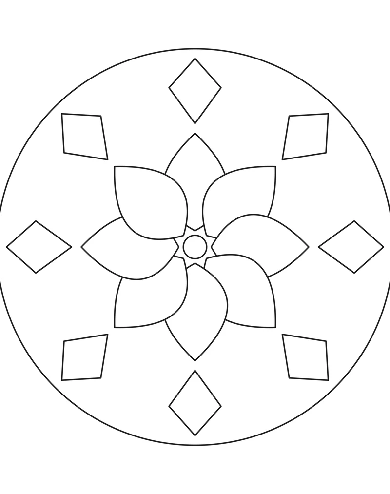 Diamond and petal mandala