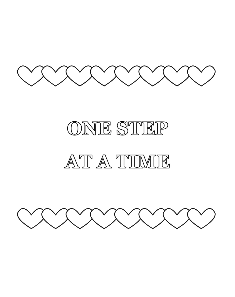 One Step at a Time heart border