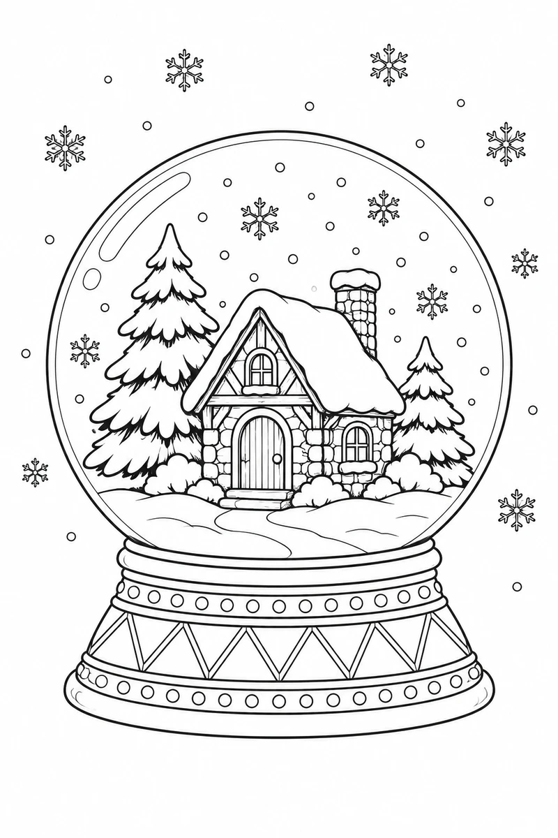 Cottage snow globe