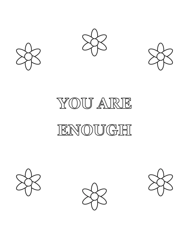 You Are Enough floral frame
