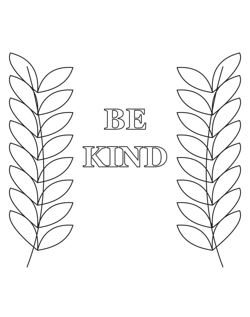 Be Kind botanical lettering