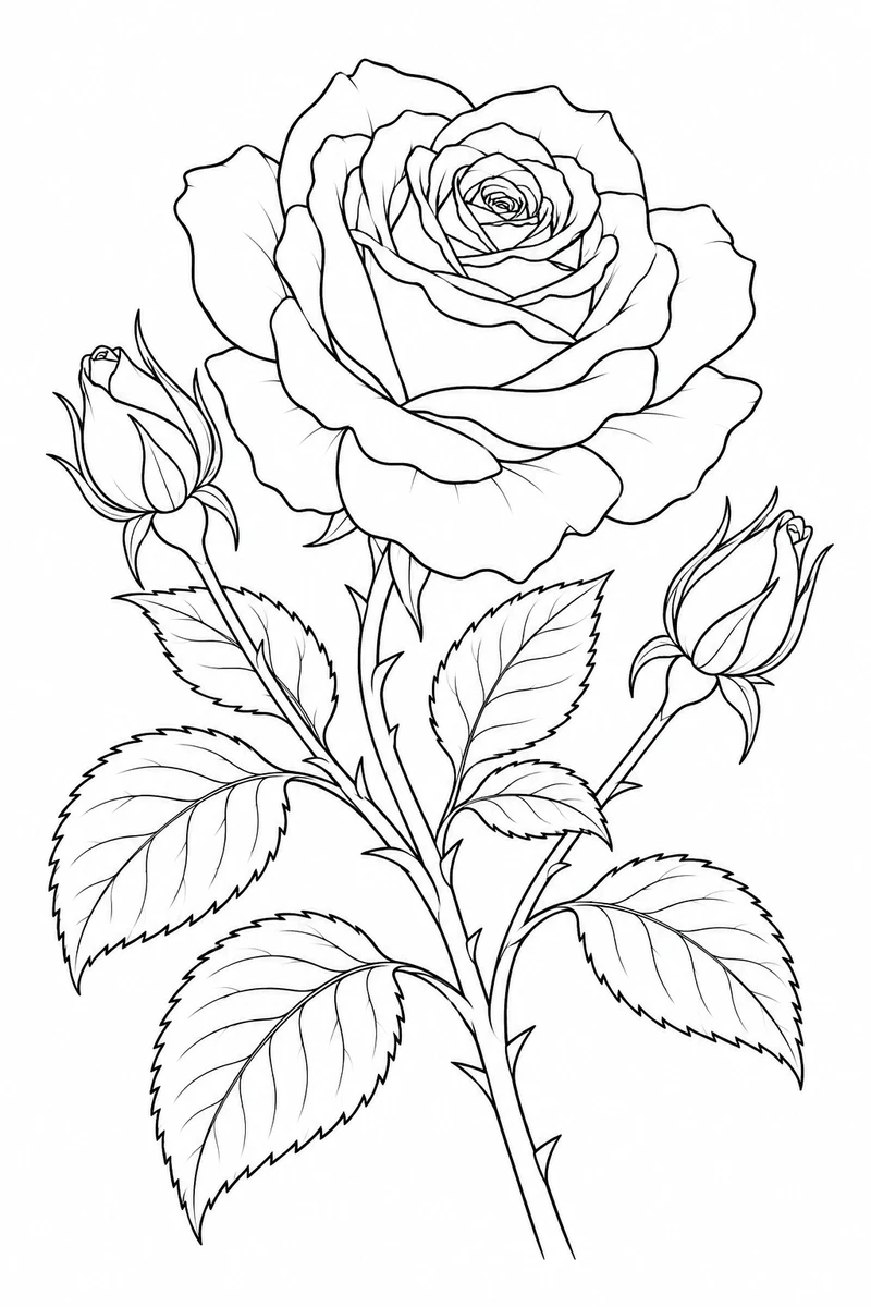 Rose coloring pages